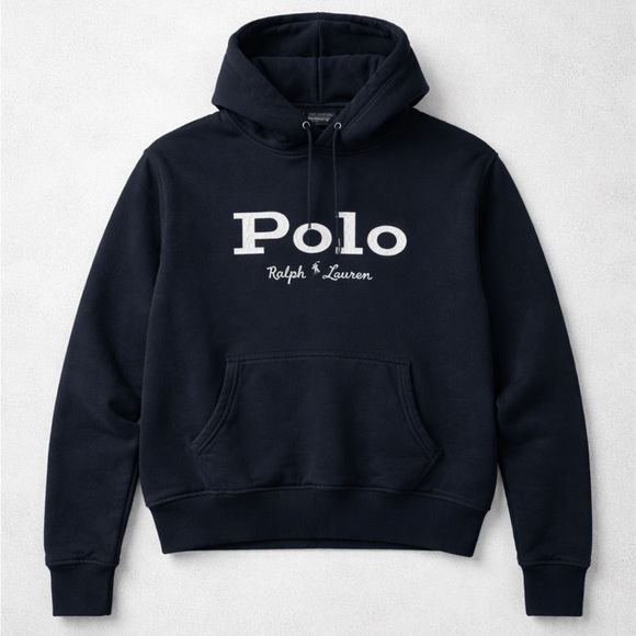 Polo Ralph Lauren Tops - Polo Ralph Lauren Sweatshirt Woman XL Blue Spell Out Logo Preppy Cropped FLAW